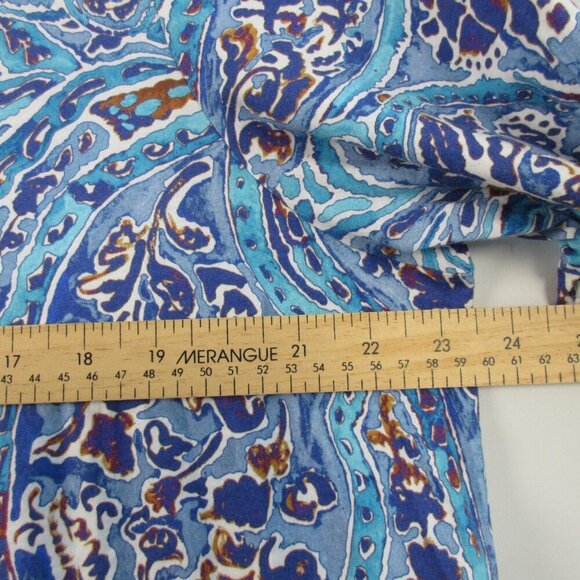 Peruvian Connection Venezia Midi Dress XXL Blue Paisley Pima Cotton Coastal 248 - Picture 9 of 11